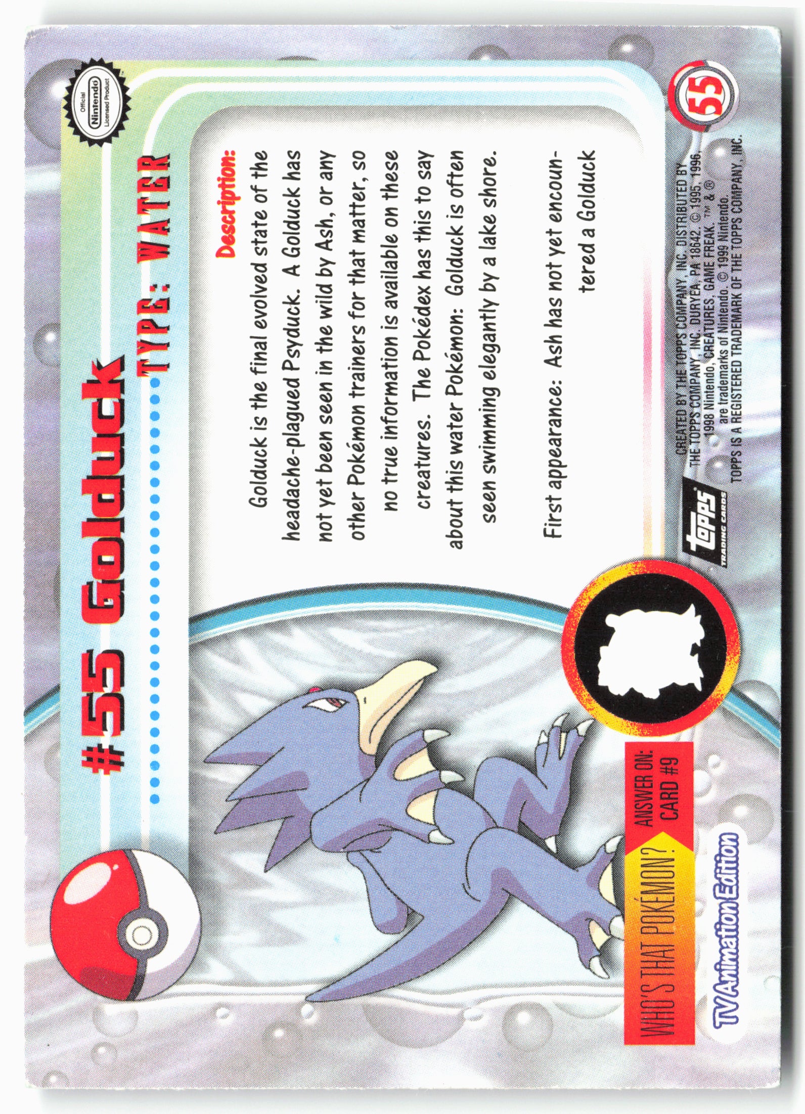 Topps #55 Golduck Pokémon - Holo - 13700