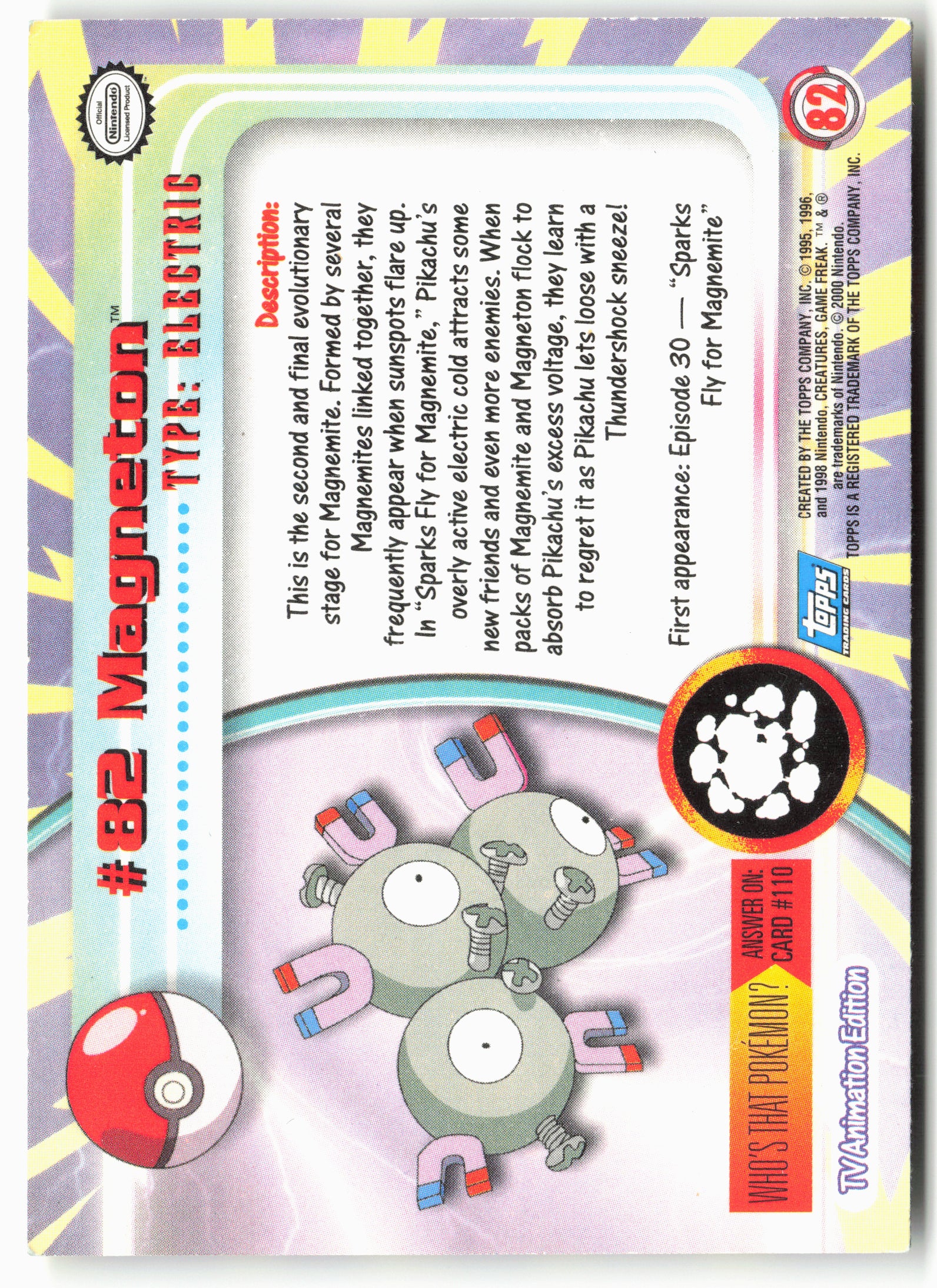 Topps #82 Magneton Pokémon - Non-Holo - 13703