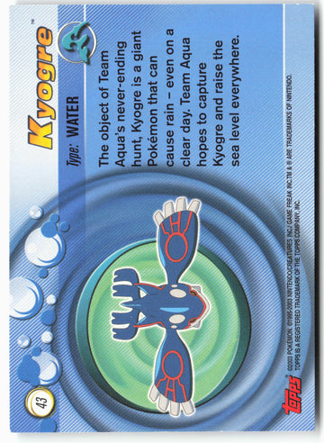 Advanced #43 Kyogre Pokémon - Non-Holo - 13710