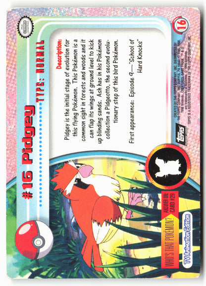 Topps #16 Pidgey Pokémon - Non-Holo - 13712