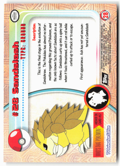Topps #28 Sandslash Pokémon - Non-Holo - 13713