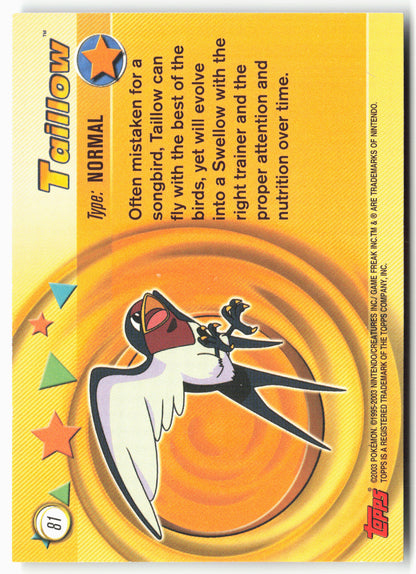 Advanced #81 Taillow Pokémon - Non-Holo - 13722