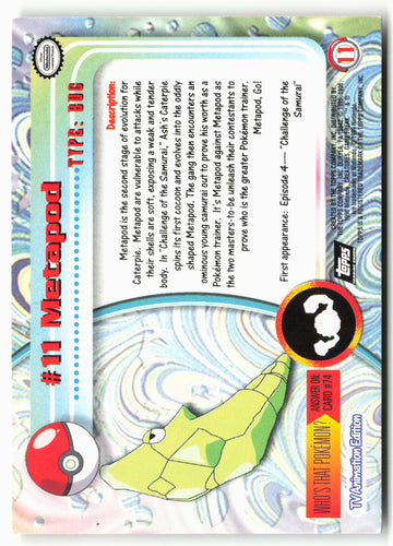 Topps #11 Metapod Pokémon - Non-Holo - 13725