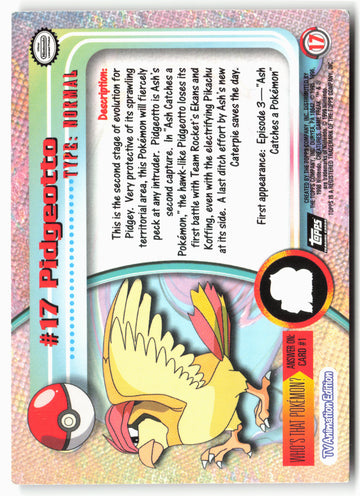 Topps #17 Pidgeotto Pokémon - Non-Holo - 13726