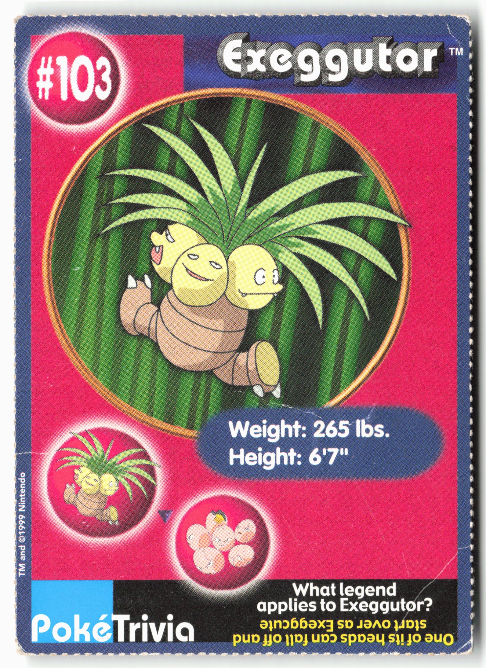 MewTwo Strikes Back #103 Exeggutor Non-Holo - Burger King - 13727