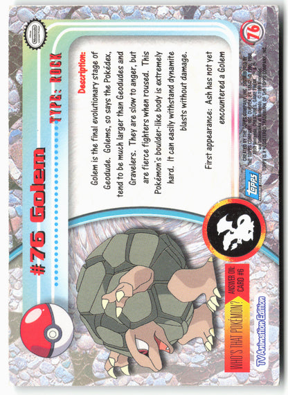 Topps #76 Golem Pokémon - Holo - 13735