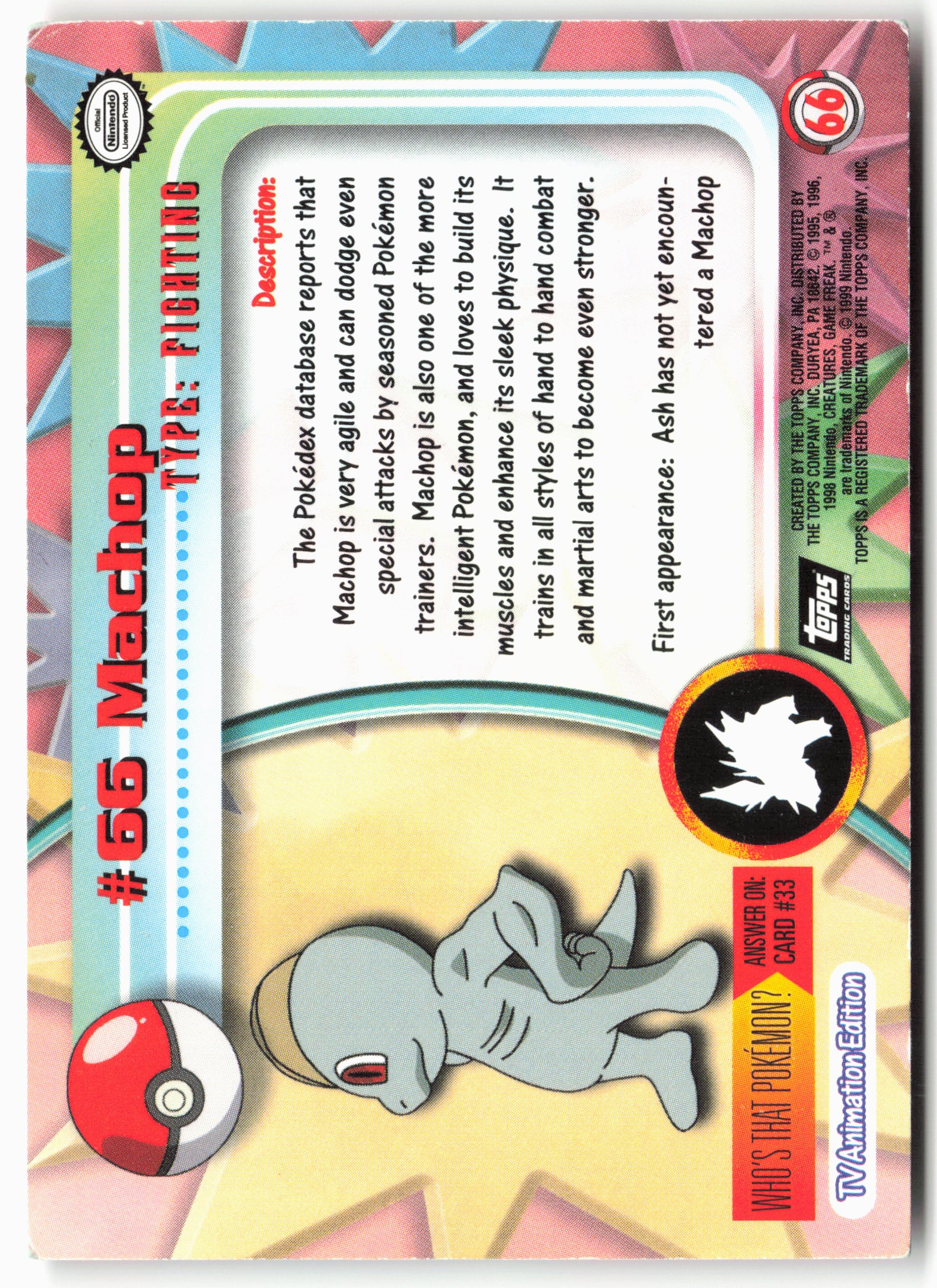 Topps #66 Machop Pokémon - Non-Holo - 13742