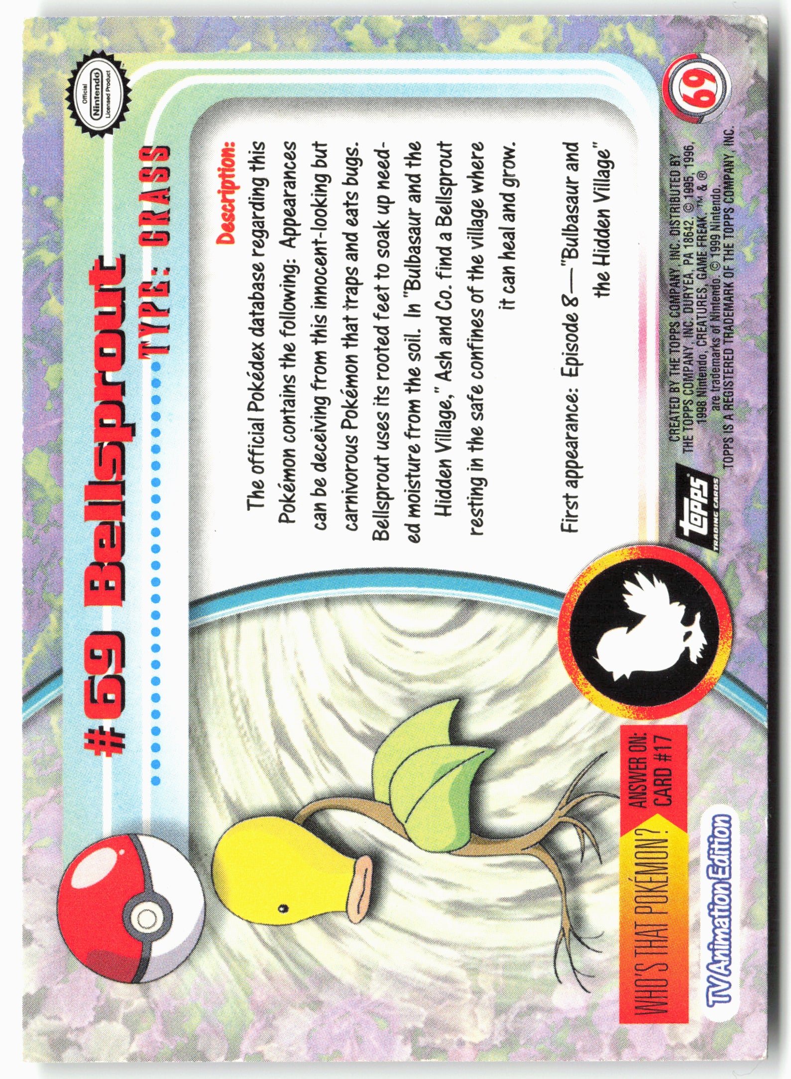 Topps #69 Bellsprout Pokémon - Non-Holo - 13744