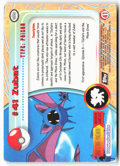 Topps #41 Zubat Pokémon - Holo - 13752