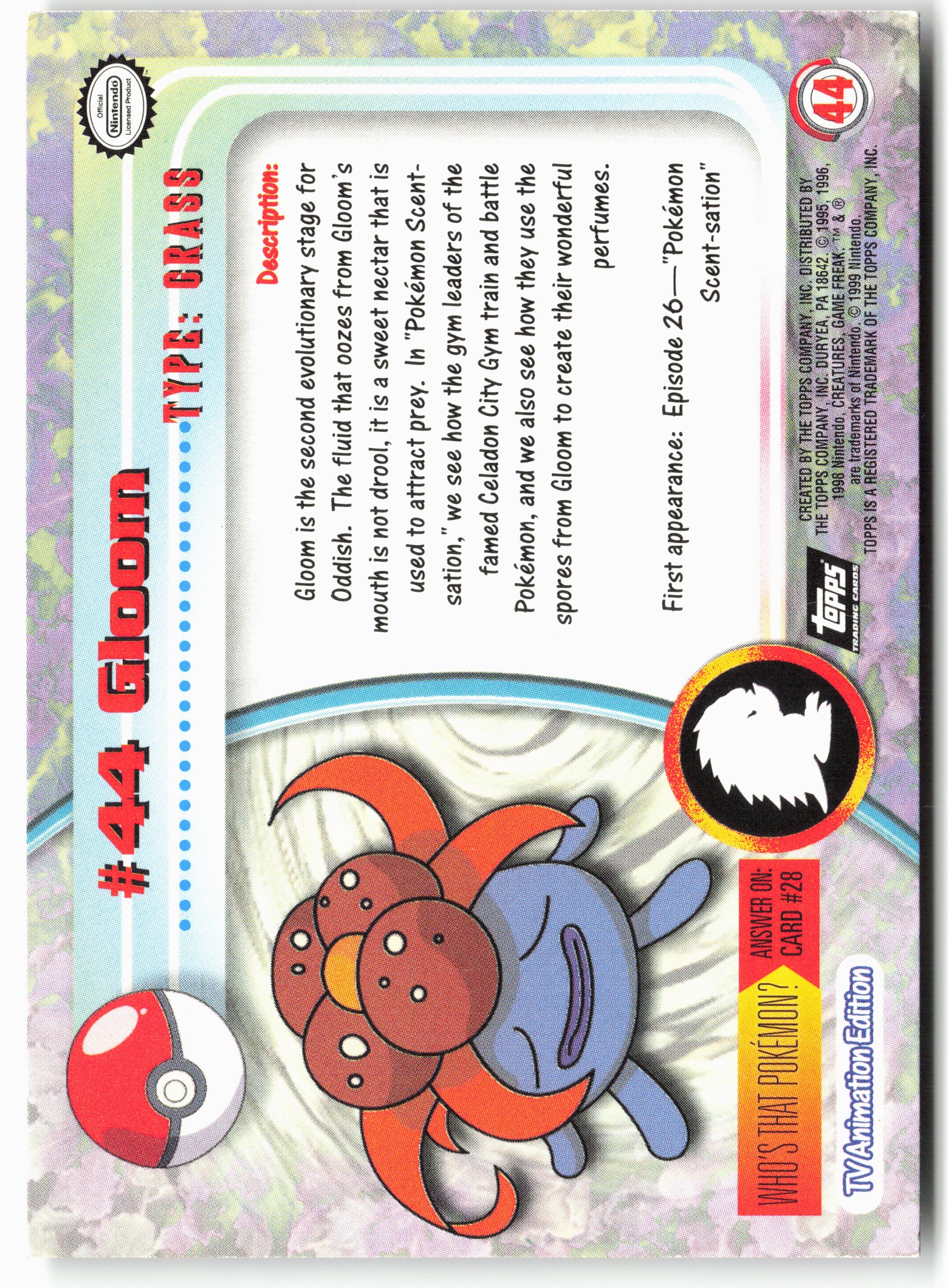 Topps #44 Gloom Pokémon - Non-Holo - 13756