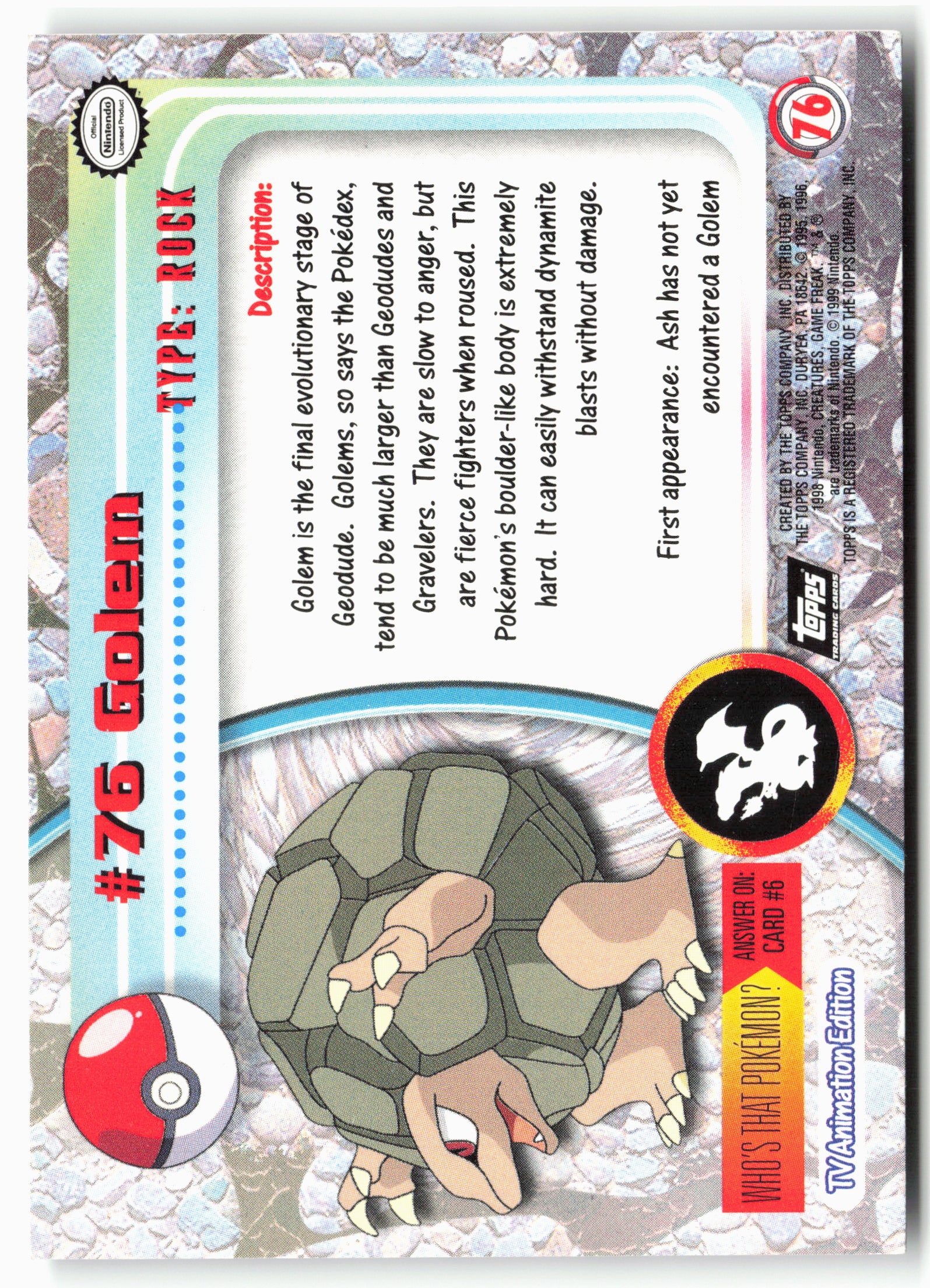 Topps #76 Golem Pokémon - Non-Holo - 13761
