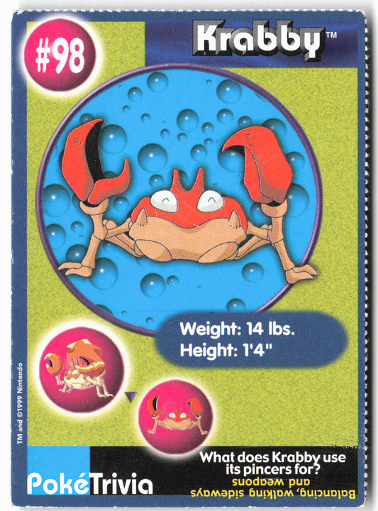 MewTwo Strikes Back #98 Krabby Pokémon - Non-Holo - 13762