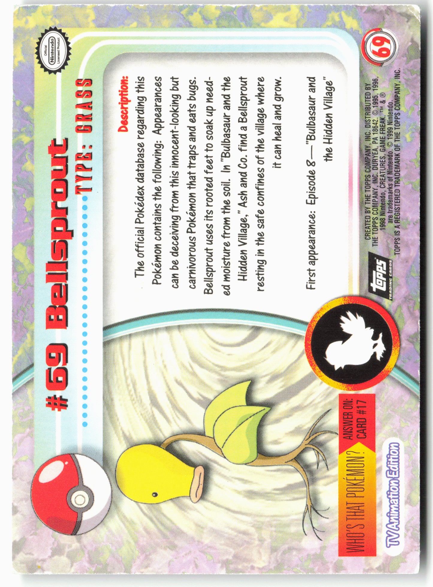 Topps #69 Bellsprout Pokémon - Holo - 13764