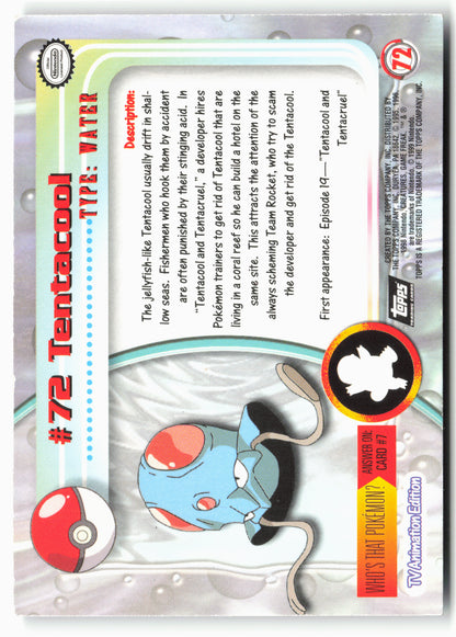 Topps #72 Tentacool Pokémon - Holo - 13765