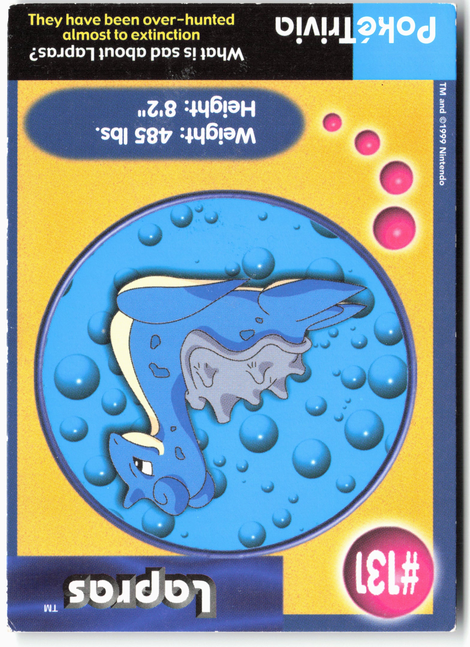MewTwo Strikes Back #131 Lapras Pokémon - Non-Holo - Burger King - 13768