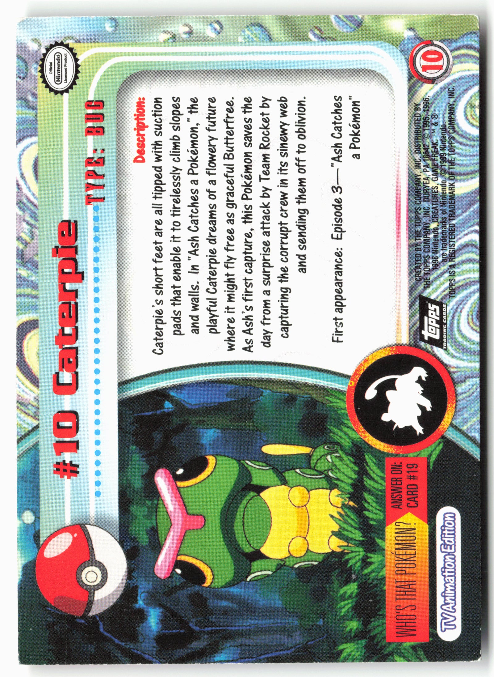 Topps #10 Caterpie Pokémon - Non-Holo - 13774