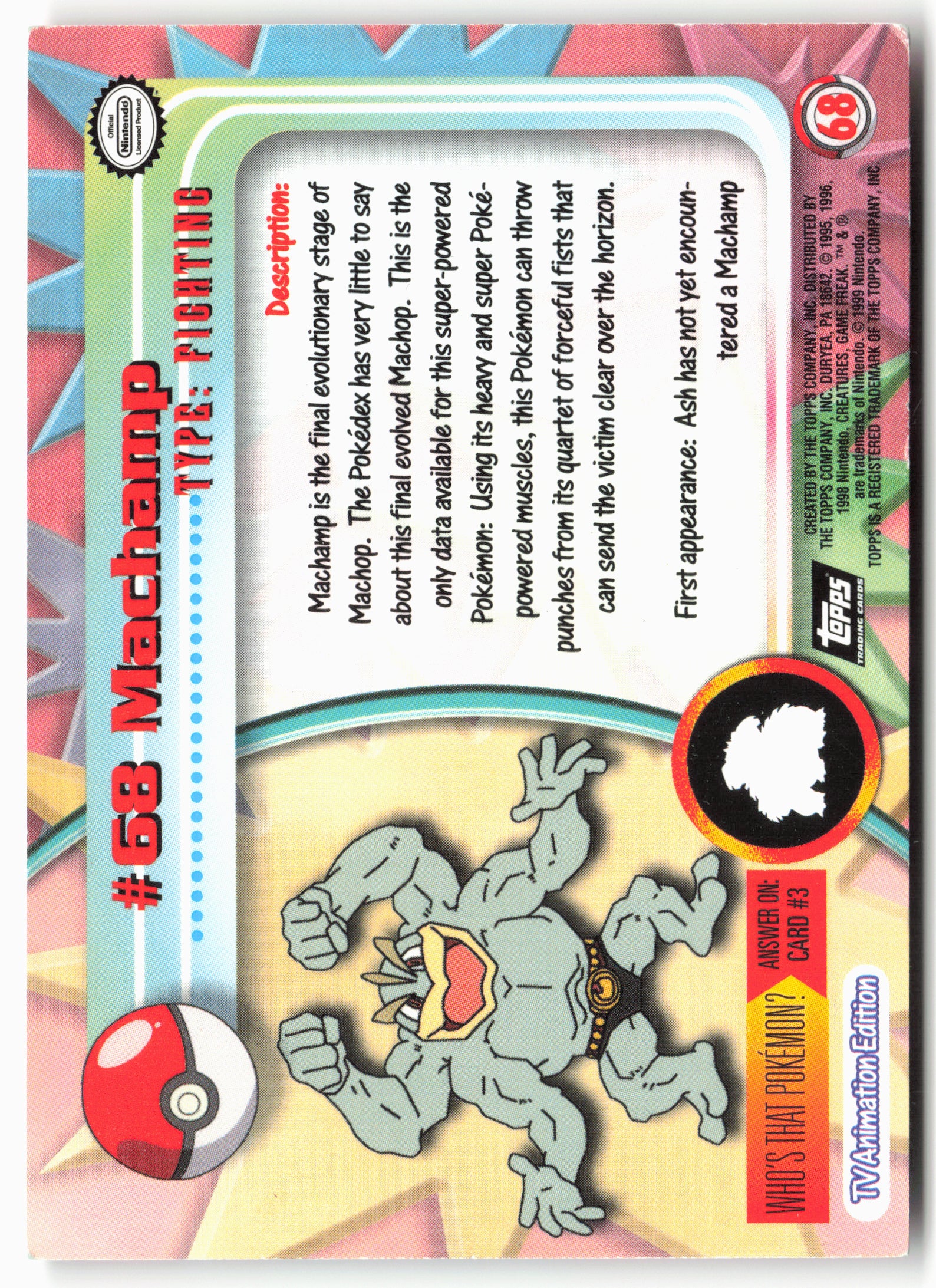 Topps #68 Machamp Pokémon - Non-Holo - 13775