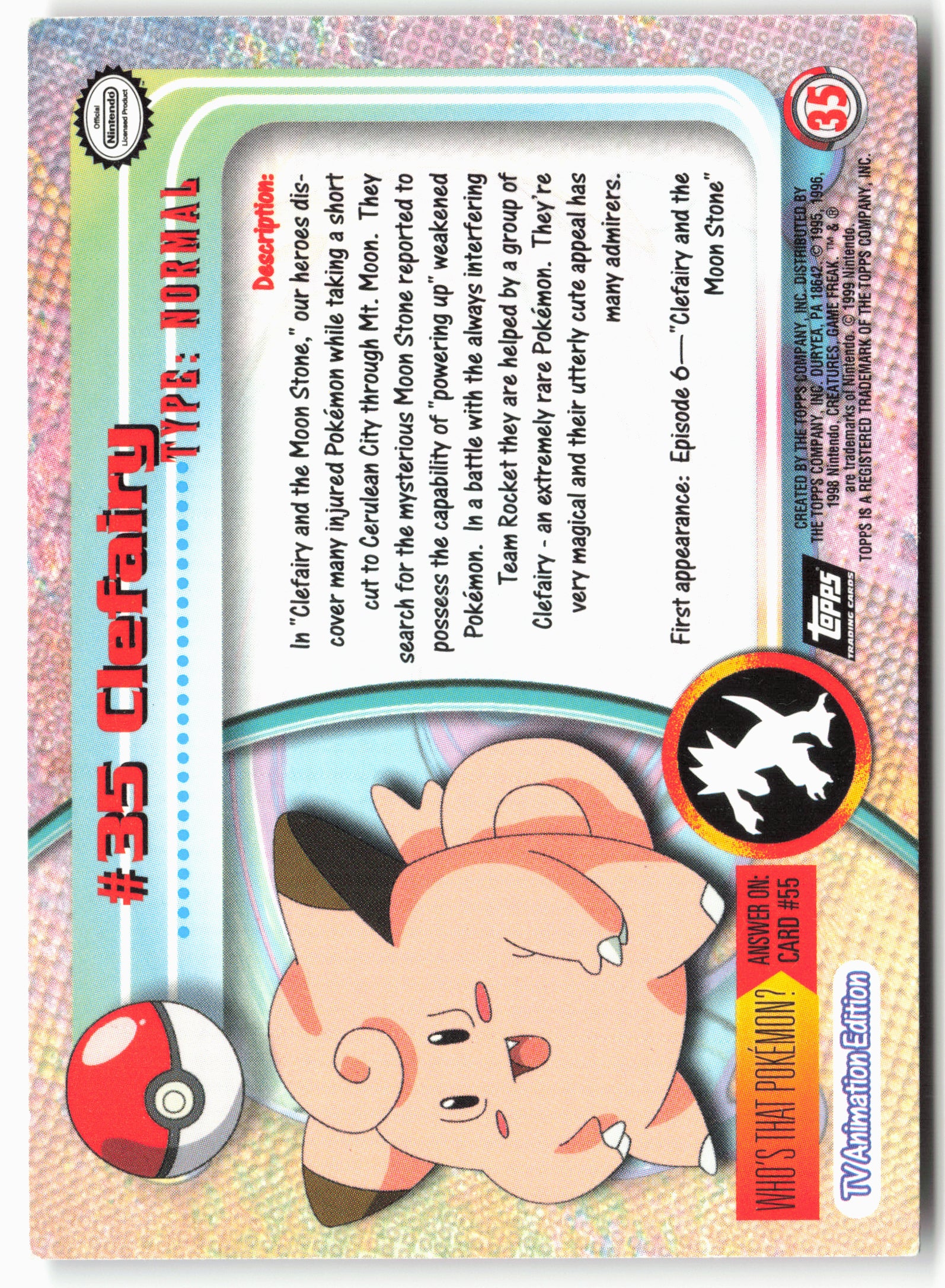 Topps #35 Clefairy Pokémon - Non-Holo - 13781