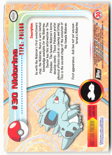 Topps #30 Nidorina Pokémon - Holo - 13790