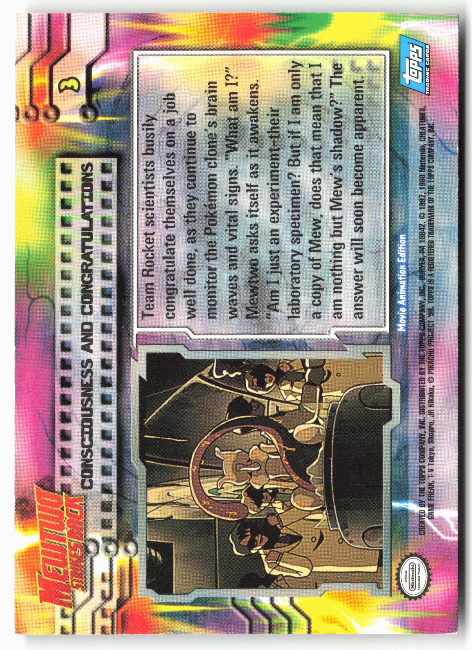 MewTwo #3 Consciousness & Congratulations Pokémon NonHolo 13792