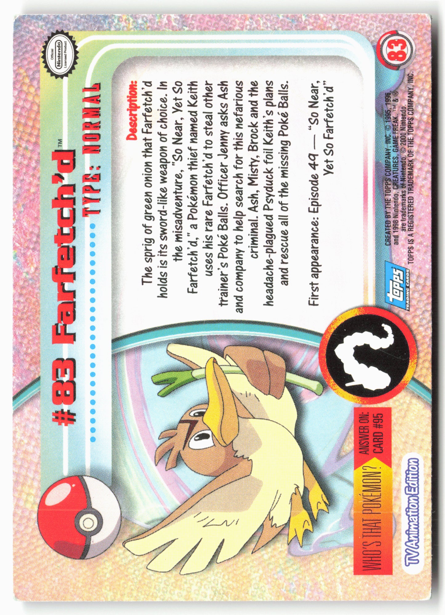 Topps #83 Farfetch'd Pokémon - Non-Holo - 13796