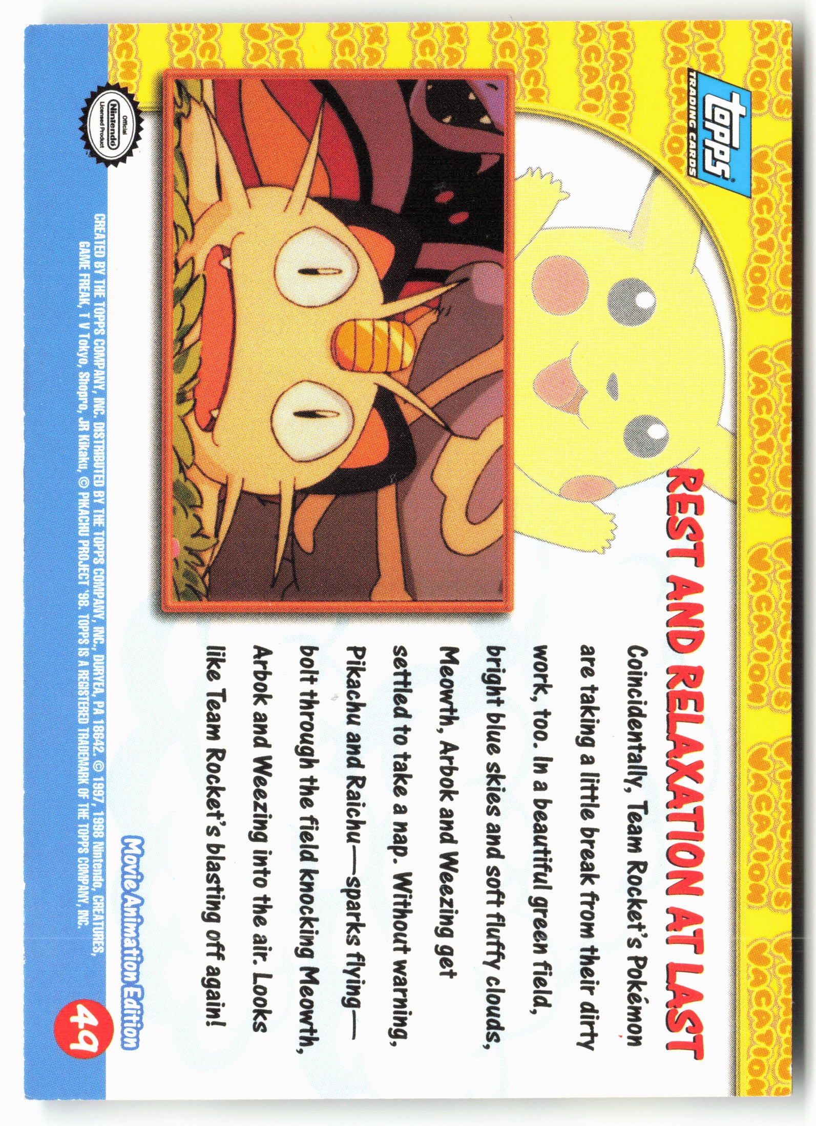 Pikachu's Vacation #49 Rest and Relaxation At Last Pokémon - Non-Holo - 13798