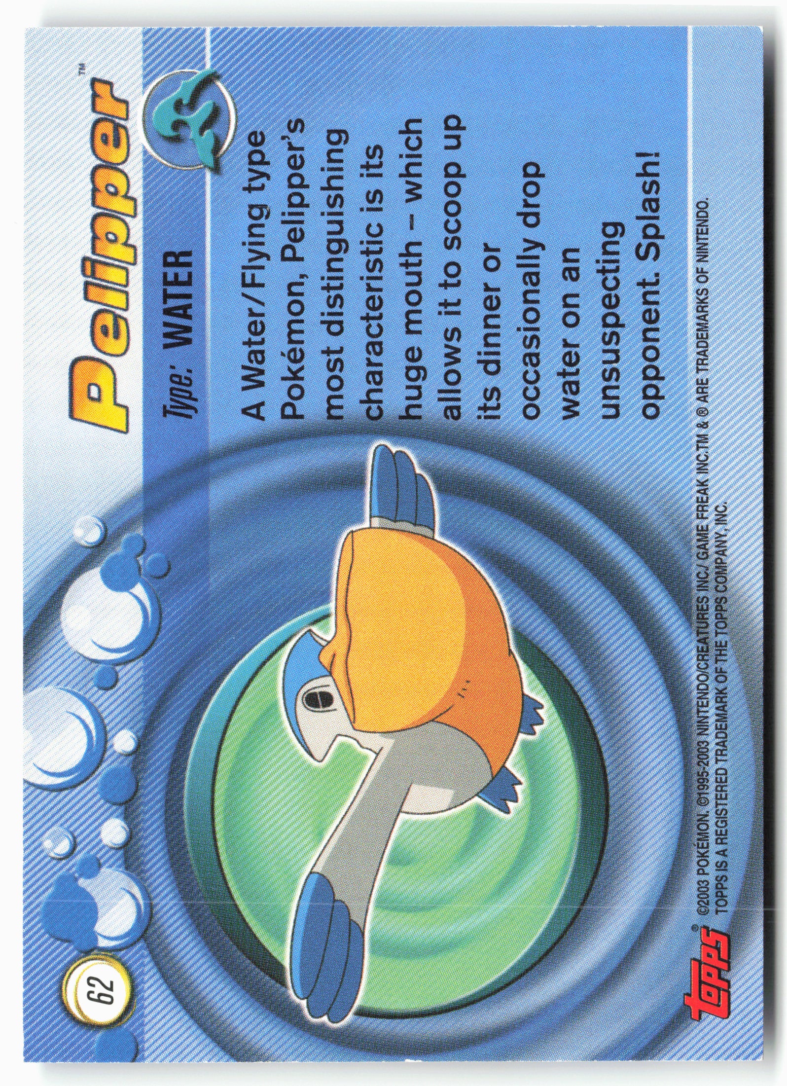 Topps Advanced #62 Pelipper Pokémon - Non-Holo - 13803