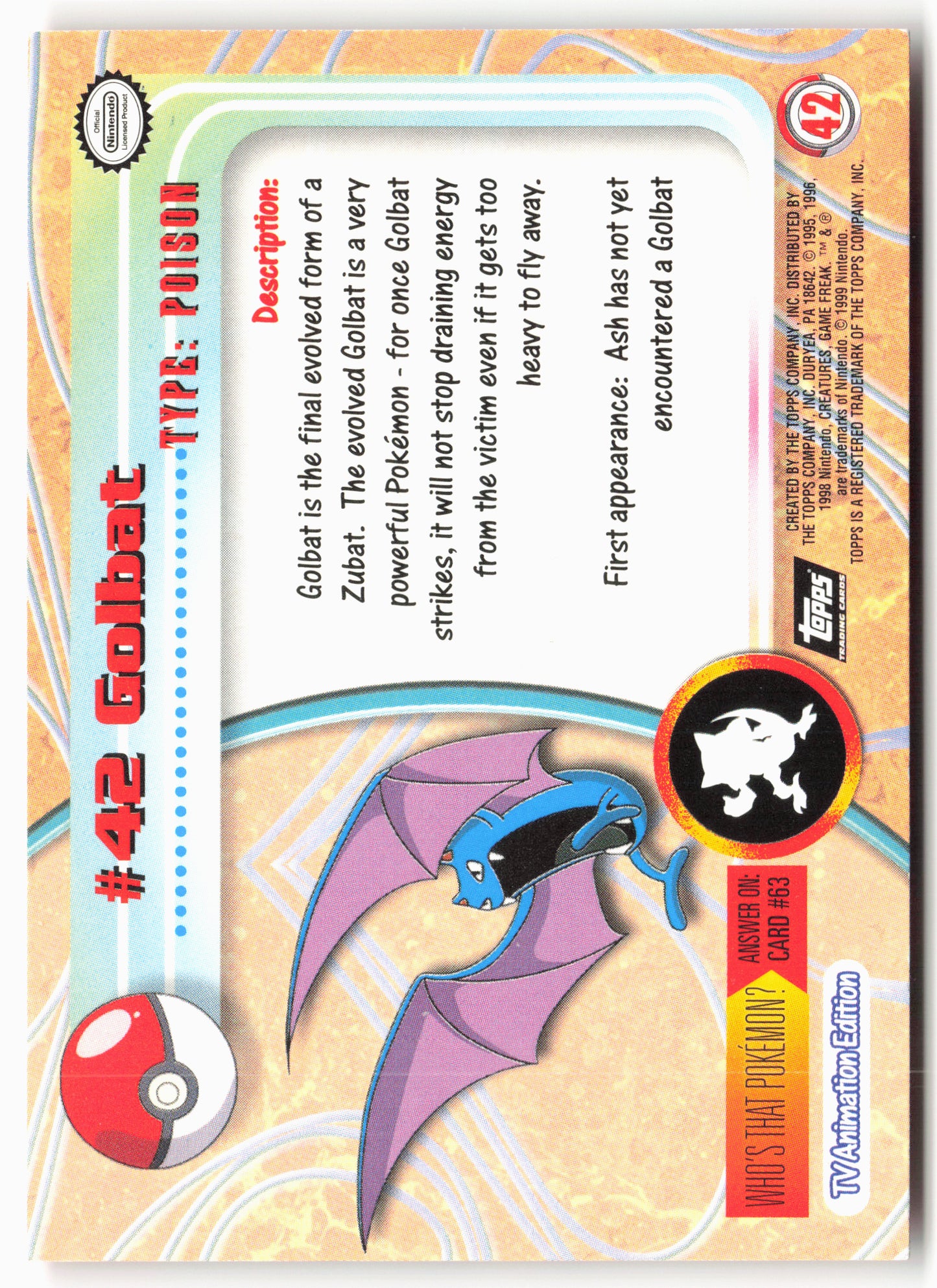 Topps #42 Golbat Pokémon - Non-Holo - 13806
