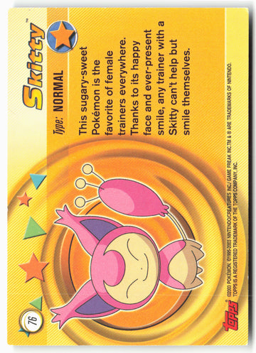 Topps Advanced #76 Skitty Pokémon - Non-Holo - 13809
