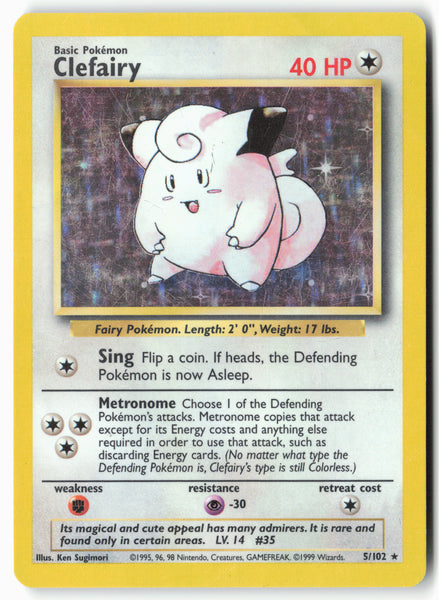 Base Set #005/102 Clefairy Holo