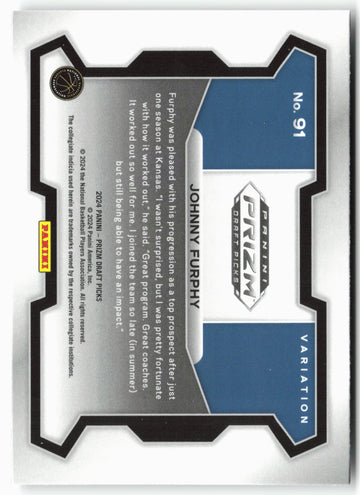 
2024 Panini Prizm Draft Picks #91b Johnny Furphy