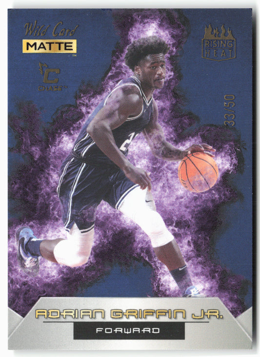 2022 Wild Card Matte #RH-1 AJ Griffin Rising Heat Blue/Purple #/50
