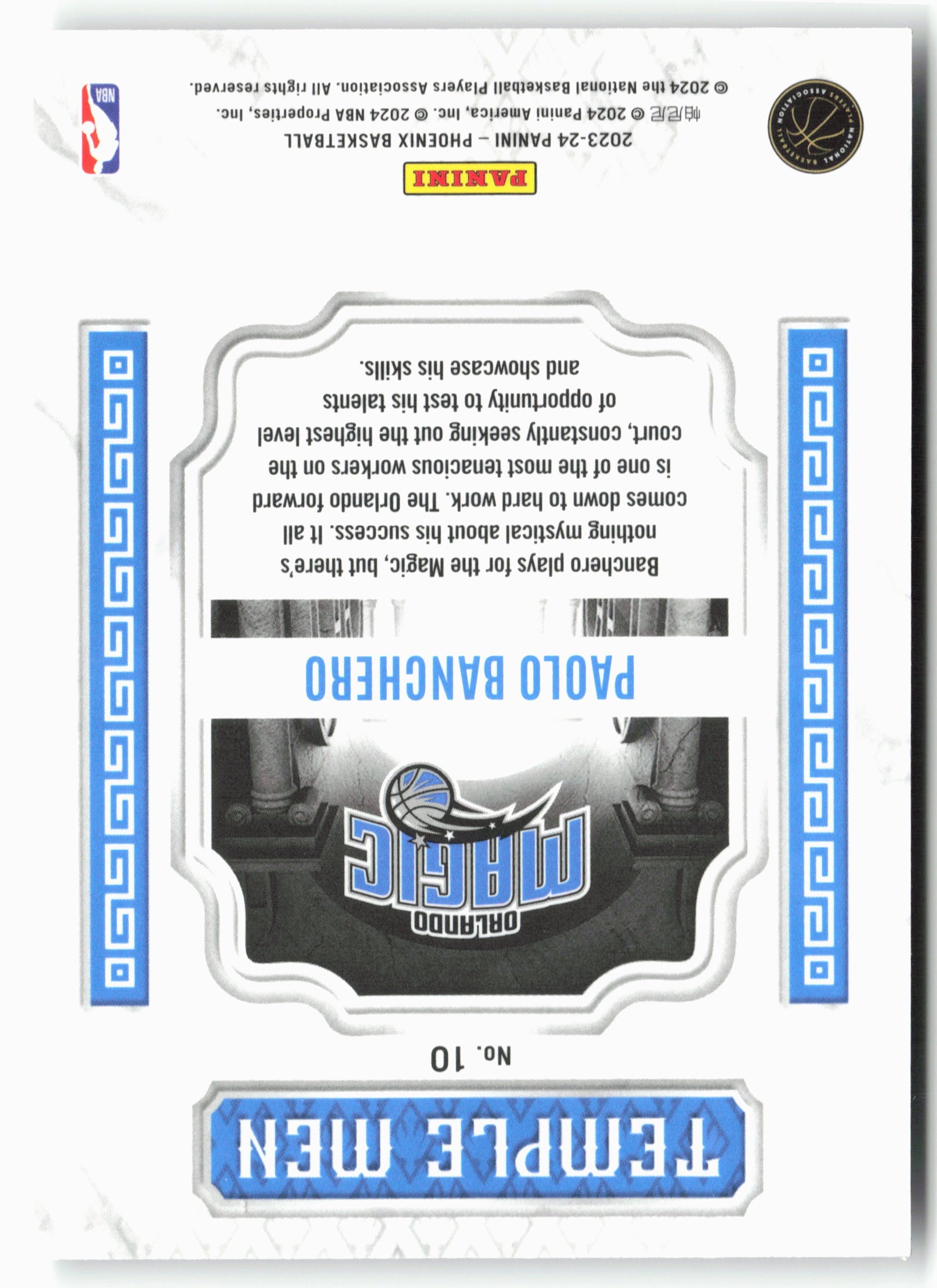 2023-24 Panini Phoenix #10 Paolo Banchero Temple Men