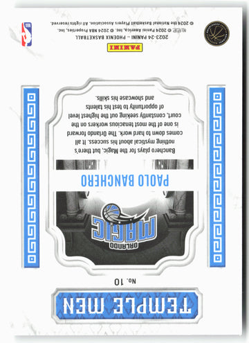 
2023-24 Panini Phoenix #10 Paolo Banchero Temple Men