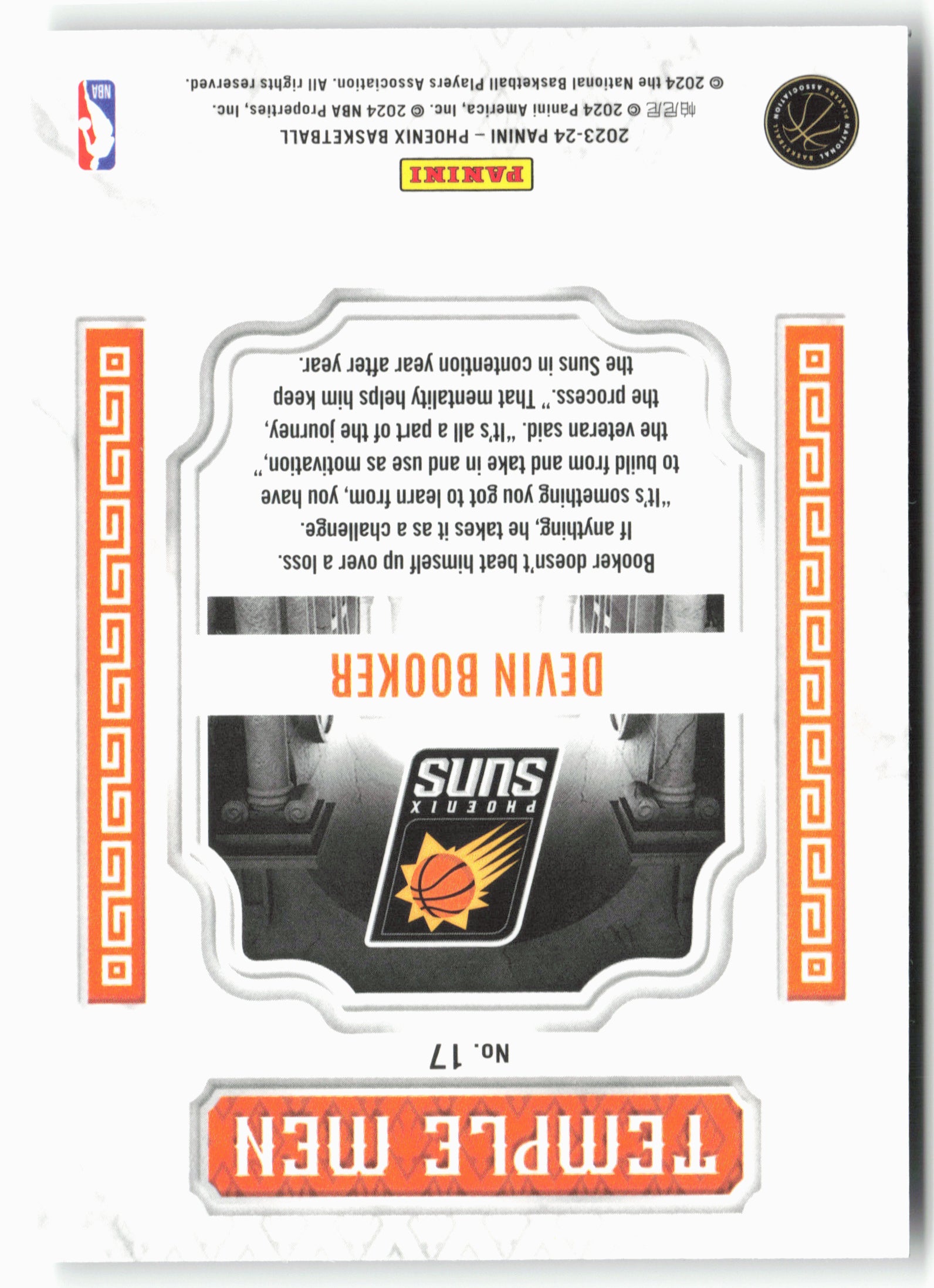 2023-24 Panini Phoenix #17 Devin Booker Temple Men Silver