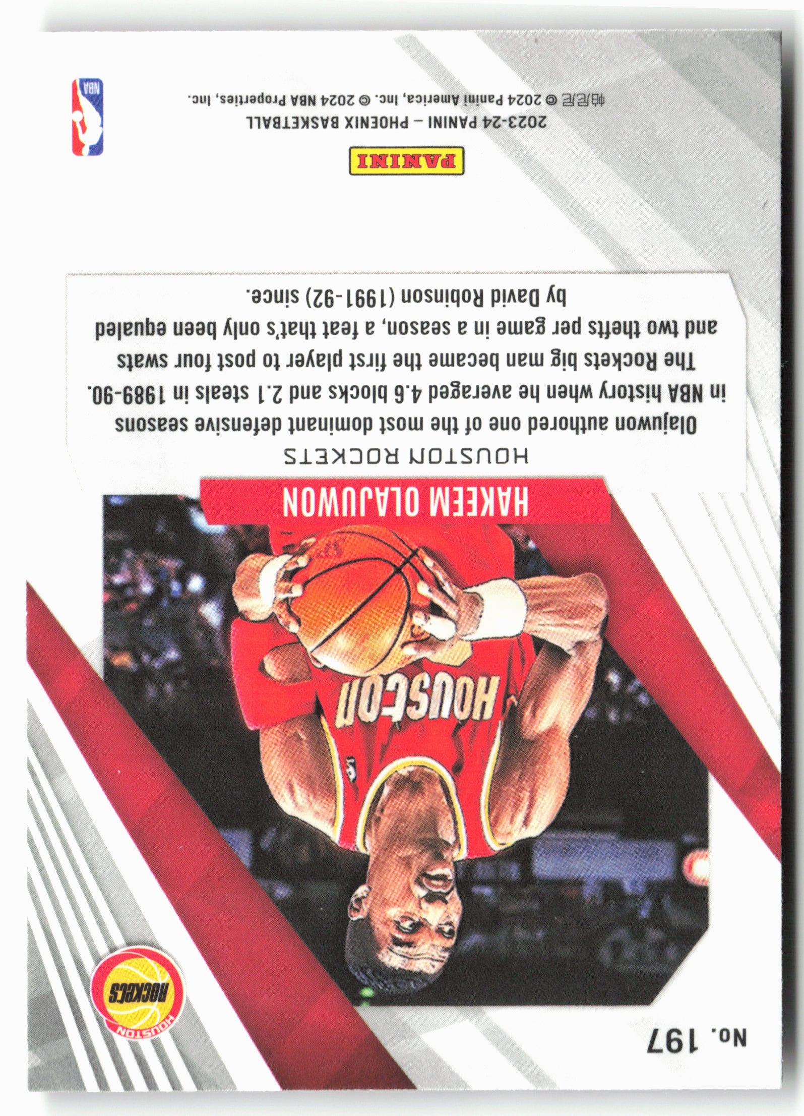 2023-24 Panini Phoenix #197 Hakeem Olajuwon Phoenix Red Ice