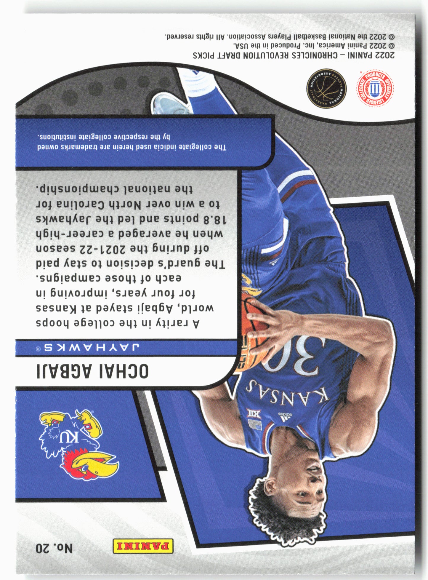 2022 Panini Chronicles Draft Picks #20 Ochai Agbaji Revolution