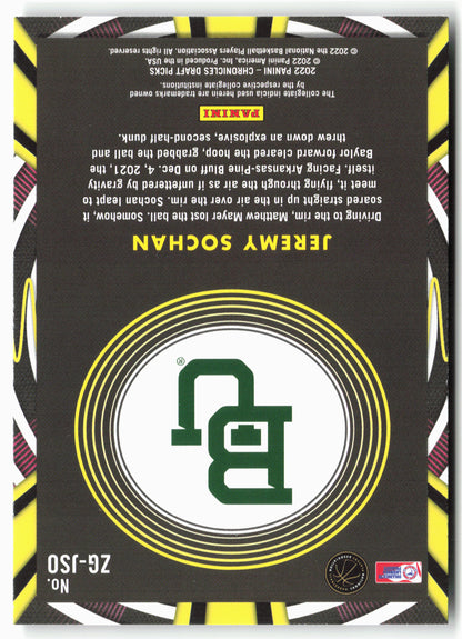 2022 Panini Chronicles Draft Picks #ZG-JSO Jeremy Sochan Gamma Rays