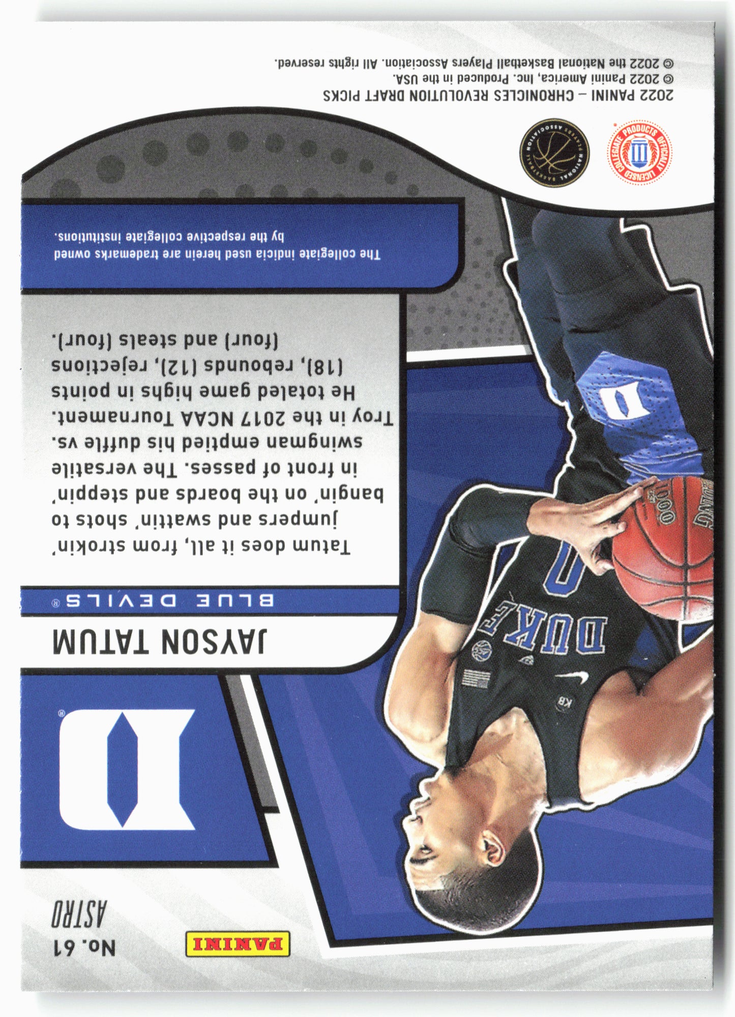 2022 Panini Chronicles Draft Picks #61 Jayson Tatum Revolution Astro