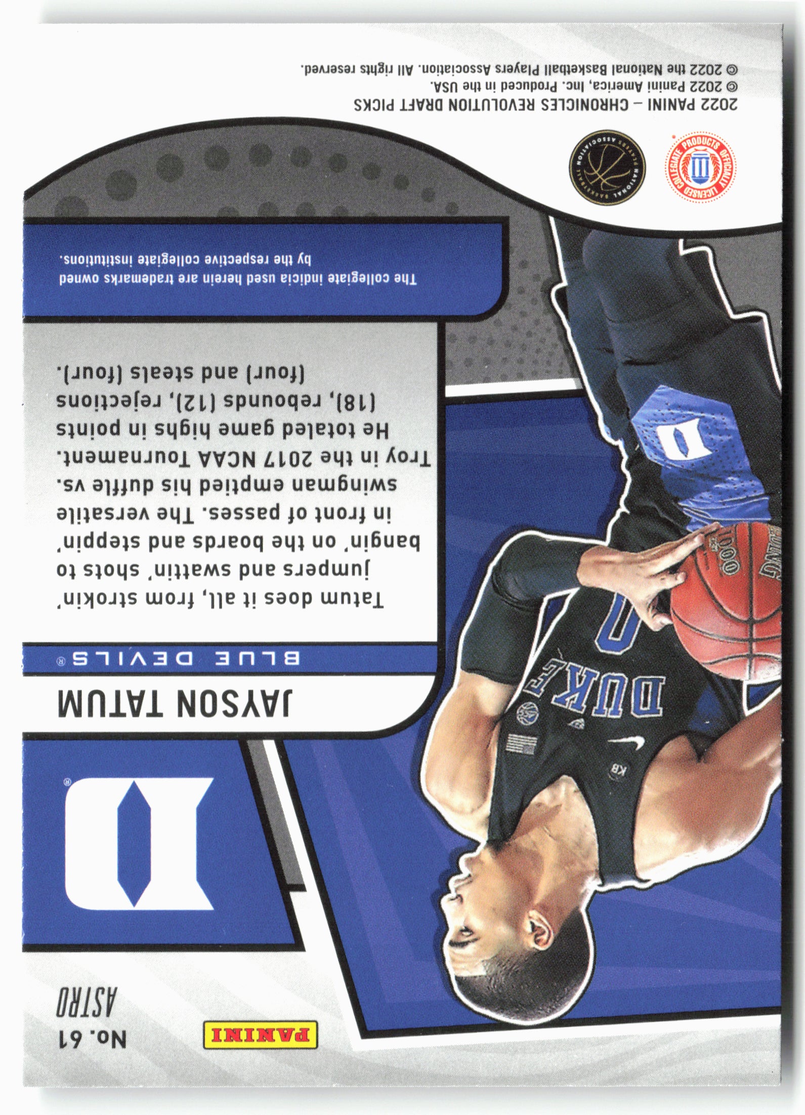 2022 Panini Chronicles Draft Picks #61 Jayson Tatum Revolution Astro