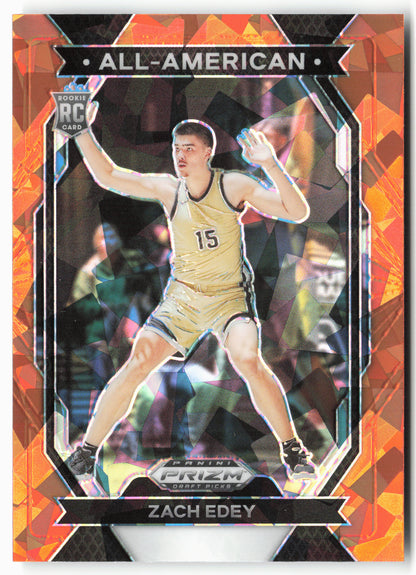 2024 Panini Prizm Draft Picks #15 Zach Edey All-American Prizms Orange Ice