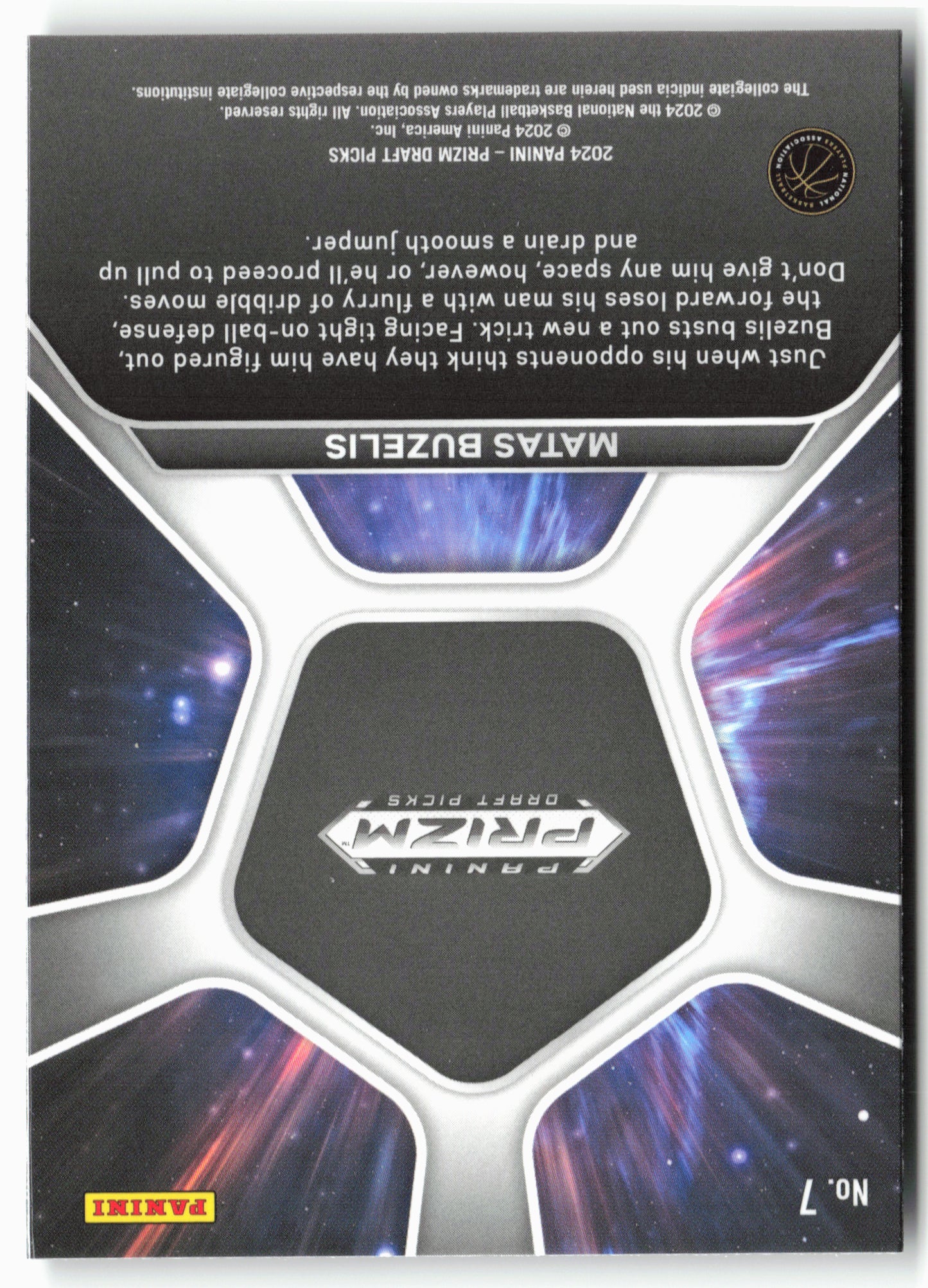 2024 Panini Prizm Draft Picks #7 Matas Buzelis Deep Space