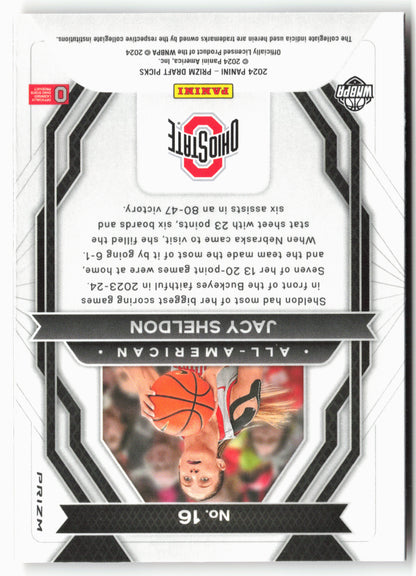2024 Panini Prizm Draft Picks #16 Jacy Sheldon All-American Prizms Orange Ice