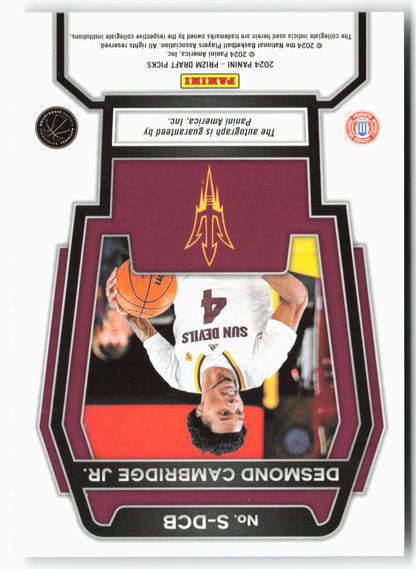 2024 Panini Prizm Draft Picks #S-DCB Desmond Cambridge Jr. Signatures
