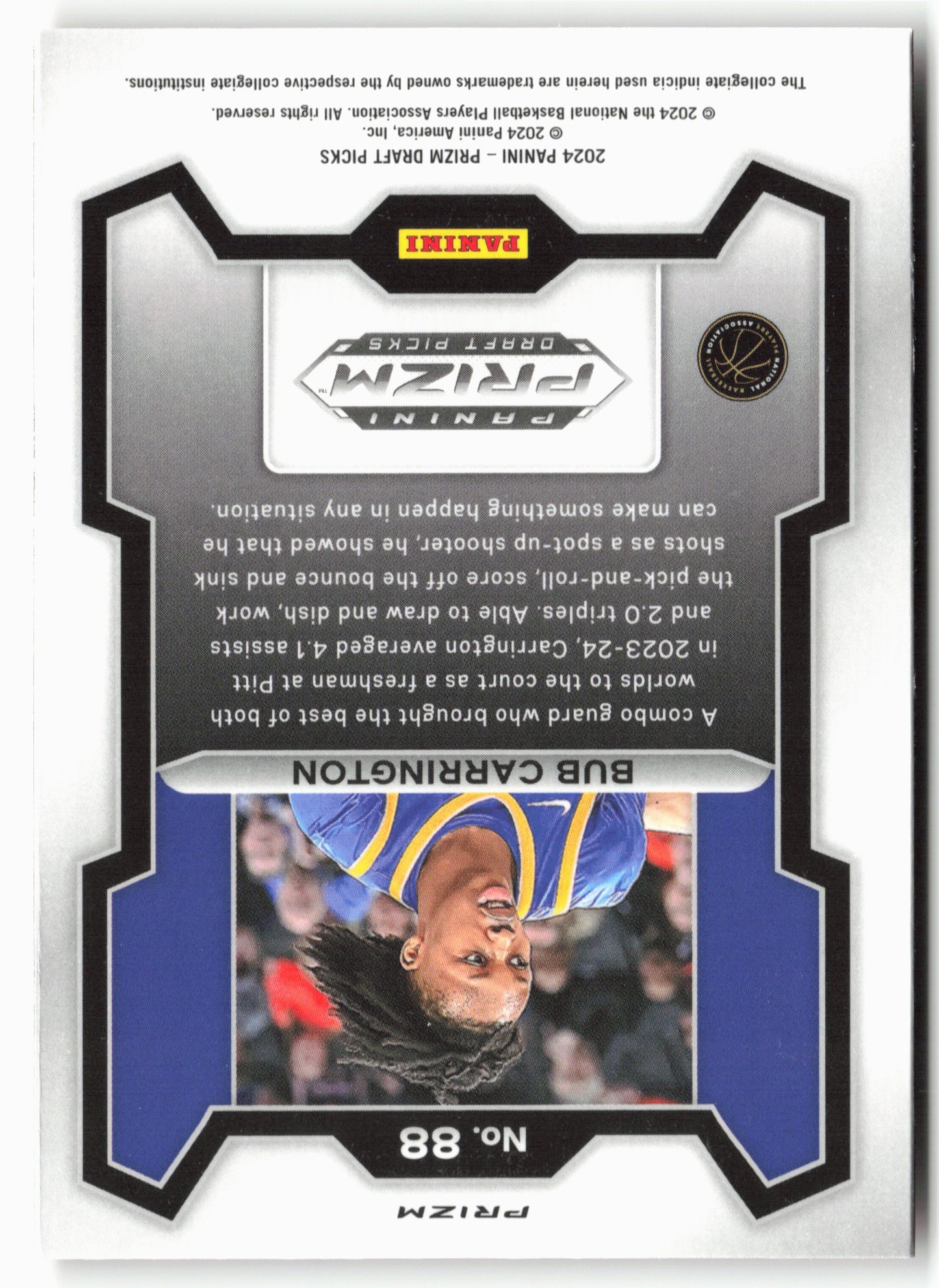 2024 Panini Prizm Draft Picks #88 Bub Carrington Prizms Orange Ice