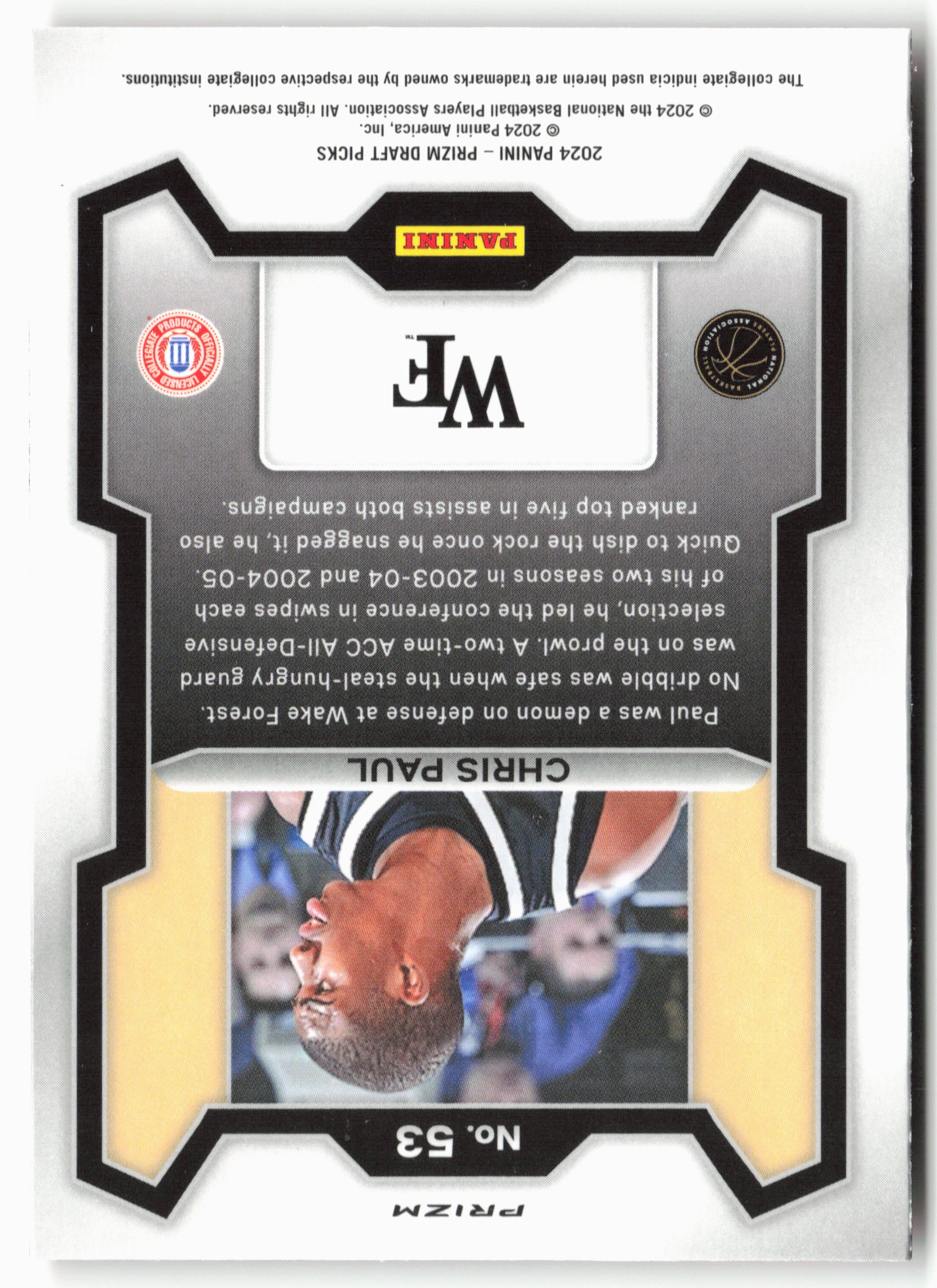 2024 Panini Prizm Draft Picks #53 Chris Paul Prizms Orange Ice