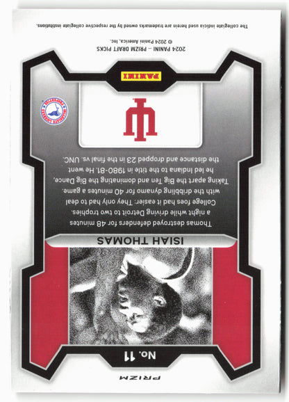 2024 Panini Prizm Draft Picks #11 Isiah Thomas Prizms Orange Ice