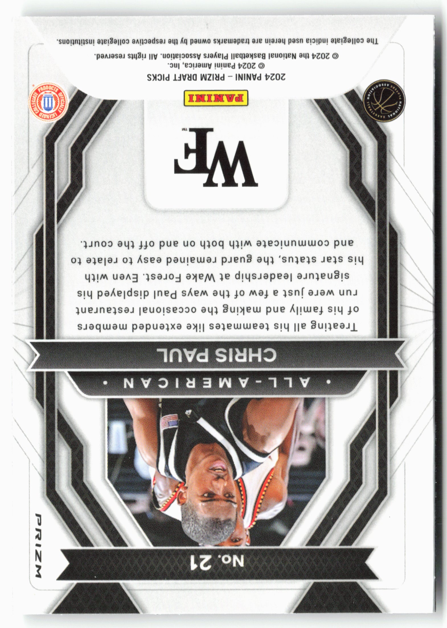 2024 Panini Prizm Draft Picks #21 Chris Paul All-American Prizms Silver