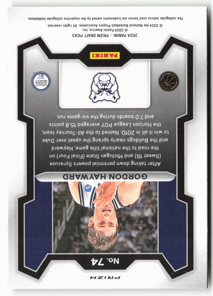 2024 Panini Prizm Draft Picks #74 Gordon Hayward Prizms Orange Ice