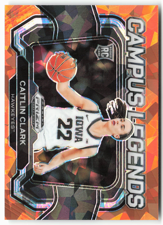 2024 Panini Prizm Draft Picks #5 Caitlin Clark Campus Legends Prizms Orange Ice